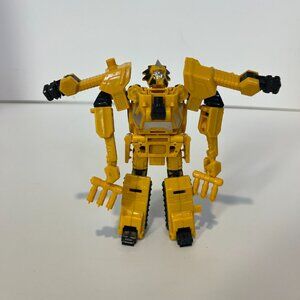 Vintage Transformer Transforming Yellow Bull Dozer Consturction Action Figure